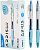 Набор ручек гелев. автоматическая Deli Arris (EG09-BL-P) прозрачный/голубой син. черн. кор.карт. (12шт) линия 0.7мм резин. манжета