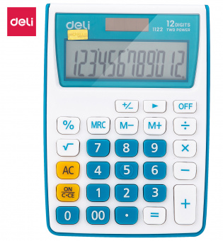 Калькулятор настольный Deli E1122/BLUE синий 12-разр. - купить недорого с доставкой в интернет-магазине