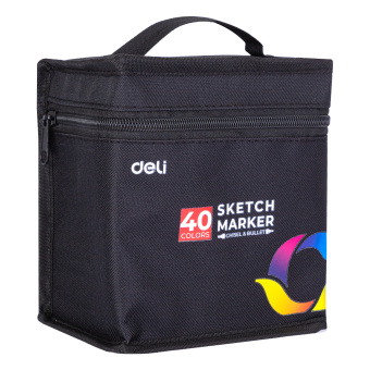 Набор маркеров для скетчинга Deli E70806-40 двойной пиш. наконечник 40цв. текстильная сумка (40шт.) - купить недорого с доставкой в интернет-магазине
