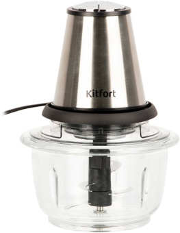Измельчитель электрический Kitfort КТ-1389 1.2л. 400Вт серебристый/черный - купить недорого с доставкой в интернет-магазине