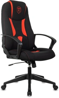 Кресло игровое Zombie 200 черный/красный ткань/эко.кожа крестов. пластик - купить недорого с доставкой в интернет-магазине