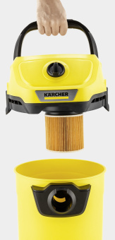 Пылесос Karcher WD 3-18 Battery Set желтый - купить недорого с доставкой в интернет-магазине
