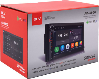 Автомагнитола ACV AD-6800 2DIN 4x50Вт - купить недорого с доставкой в интернет-магазине