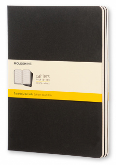 Блокнот Moleskine CAHIER JOURNAL QP322 XLarge 190х250мм обложка картон 120стр. клетка черный (3шт) - купить недорого с доставкой в интернет-магазине