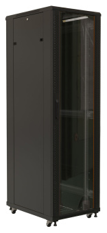 Шкаф серверный Hyperline (TTB-4282-AS-RAL9004) напольный 42U 800x1200мм пер.дв.стекл задн.дв.спл.стал.лист 800кг черный - купить недорого с доставкой в интернет-магазине