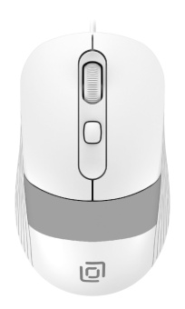 Мышь Оклик 310M белый/серый оптическая (2400dpi) USB для ноутбука (3but) - купить недорого с доставкой в интернет-магазине