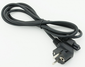 Кабель 469 IEC C5 (3-pin) Евровилка угловой 1.8м черный - купить недорого с доставкой в интернет-магазине