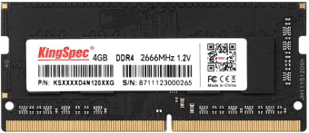 Память DDR4 4Gb 2666MHz Kingspec KS2666D4P12004G RTL PC4-21300 CL19 DIMM 288-pin 1.2В single rank - купить недорого с доставкой в интернет-магазине
