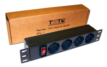 Блок распределения питания Lanmaster TWT-PDU10-10A4P гор.размещ. 4xSchuko 10A - купить недорого с доставкой в интернет-магазине