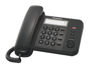 Телефон проводной Panasonic KX-TS2352RUB черный - купить недорого с доставкой в интернет-магазине