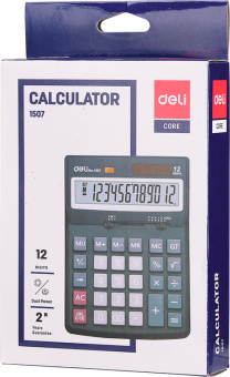 Калькулятор настольный Deli Core E1507 светло-серый 12-разр. - купить недорого с доставкой в интернет-магазине