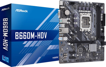Материнская плата Asrock B660M-HDV Soc-1700 Intel B660 2xDDR4 mATX AC`97 8ch(7.1) GbLAN RAID+VGA+HDMI+DP - купить недорого с доставкой в интернет-магазине