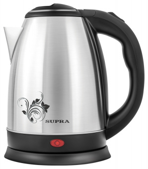 Чайник электрический Supra KES-1802S 1.8л. 1500Вт нержавеющая сталь/черный (корпус: нержавеющая сталь) - купить недорого с доставкой в интернет-магазине