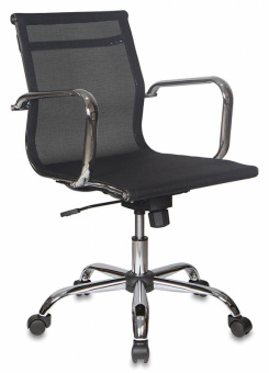 Кресло руководителя Бюрократ CH-993-Low черный M01 сетка низк.спин. крестов. металл хром - купить недорого с доставкой в интернет-магазине