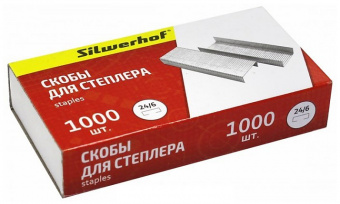 Скобы для степлера 24/6 Silwerhof оцинкованные кор.карт. (упак.:1000шт.) - купить недорого с доставкой в интернет-магазине
