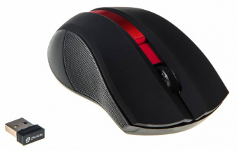 Мышь Оклик 615MW черный/красный оптическая (1000dpi) беспроводная USB для ноутбука (3but) - купить недорого с доставкой в интернет-магазине