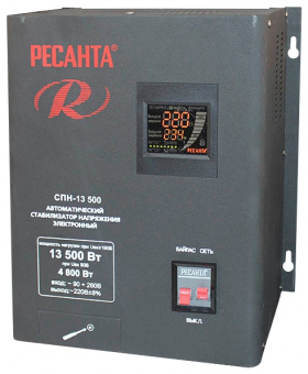 Стабилизатор напряжения Ресанта СПН-13500 однофазный черный (63/6/28) - купить недорого с доставкой в интернет-магазине