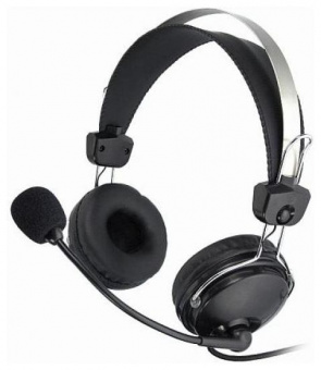 Наушники с микрофоном A4Tech HS-7P черный 2.5м накладные оголовье - купить недорого с доставкой в интернет-магазине