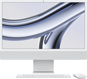 Моноблок Apple iMac A2874 24" 4.5K M3 8 core (4.05) 8Gb SSD256Gb 8 core GPU macOS WiFi BT 143W клавиатура мышь Cam серебристый 4480x2520 - купить недорого с доставкой в интернет-магазине