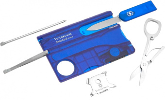 Швейцарская карта Victorinox SwissCard Lite (0.7322.T2) синий полупрозрачный коробка подарочная - купить недорого с доставкой в интернет-магазине