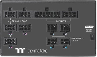 Блок питания Thermaltake ATX 850W Toughpower PF1 ARGB 80+ platinum 24+2x(4+4) pin APFC 140mm fan color LED 12xSATA Cab Manag RTL - купить недорого с доставкой в интернет-магазине
