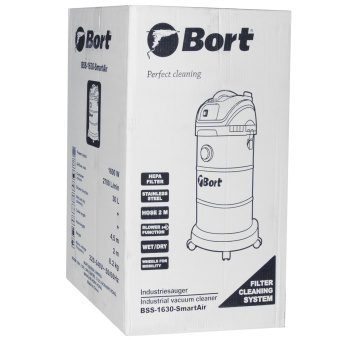 Строительный пылесос Bort BSS-1630-SmartAir 1600Вт (уборка: сухая/влажная) синий - купить недорого с доставкой в интернет-магазине