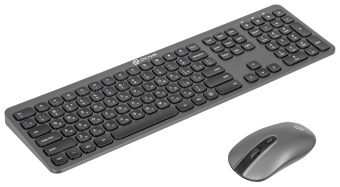 Клавиатура + мышь Оклик 300M клав:серый мышь:серый/черный USB беспроводная slim - купить недорого с доставкой в интернет-магазине