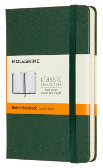 Блокнот Moleskine CLASSIC MM710K15 Pocket 90x140мм 192стр. линейка твердая обложка зеленый - купить недорого с доставкой в интернет-магазине