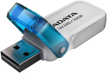 Флеш Диск A-Data 32GB UV240 AUV240-32G-RWH USB2.0 белый/голубой - купить недорого с доставкой в интернет-магазине