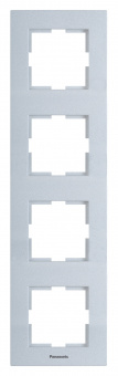 Рамка Panasonic Karre Plus WKTF08142SL-RU 4x вертикальный монтаж пластик серебро (упак.:1шт) - купить недорого с доставкой в интернет-магазине