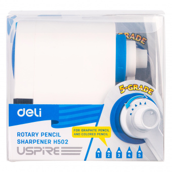 Точилка для карандашей механическая Deli EH502 Uspire 1 отверстие пластик белый - купить недорого с доставкой в интернет-магазине