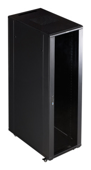 Шкаф коммутационный Lanmaster (TWT-CBB-32U-6X8-G1) напольный 32U 600x800мм пер.дв.стекл задн.дв.спл.стал.лист 2-хст. 2 бок.пан. 800кг черный IP20 - купить недорого с доставкой в интернет-магазине