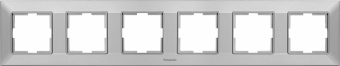 Рамка Panasonic Arkedia Slim WNTF08062SL-RU 6x горизонтальный монтаж пластик серебро (упак.:1шт) - купить недорого с доставкой в интернет-магазине