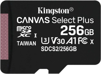 Флеш карта microSDXC 256Gb Kingston SDCS2/256GBSP Canvas Select Plus w/o adapter - купить недорого с доставкой в интернет-магазине
