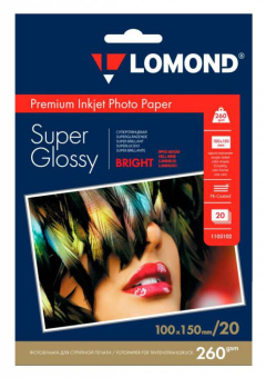 Фотобумага Lomond 1103102 10x15/260г/м2/20л./белый высокоглянцевое для струйной печати - купить недорого с доставкой в интернет-магазине