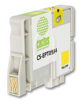 Картридж струйный Cactus CS-EPT0554 T0554 желтый (16мл) для Epson Stylus RX520/Stylus Photo R240 - купить недорого с доставкой в интернет-магазине