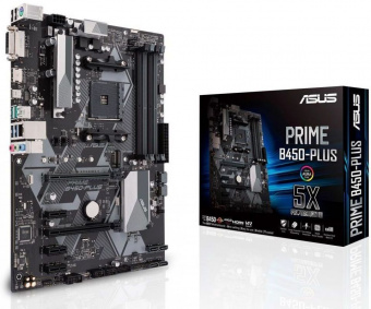 Материнская плата Asus PRIME B450-PLUS Soc-AM4 AMD B450 4xDDR4 ATX AC`97 8ch(7.1) GbLAN RAID+DVI+HDMI - купить недорого с доставкой в интернет-магазине