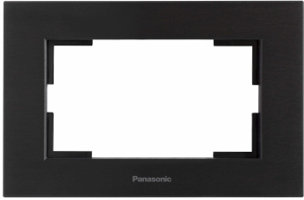 Рамка Panasonic Karre Plus WKTF08093AB-RU 2x горизонтальный монтаж металл черный (упак.:1шт) - купить недорого с доставкой в интернет-магазине