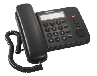 Телефон проводной Panasonic KX-TS2352RUB черный - купить недорого с доставкой в интернет-магазине
