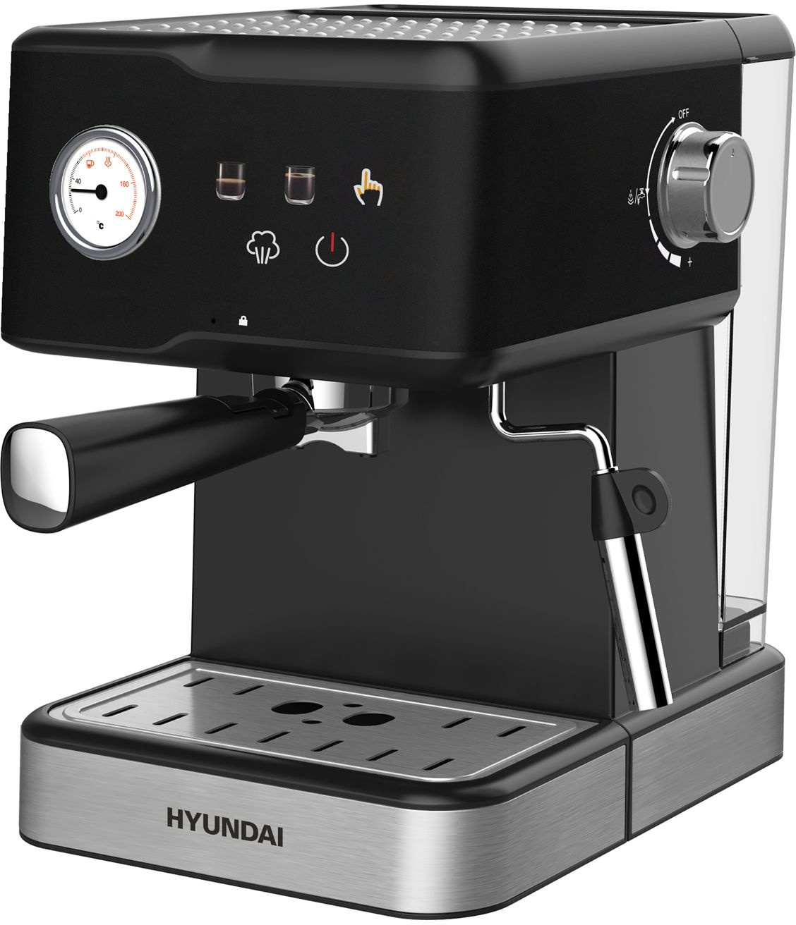 Кофеварка рожковая Hyundai HEM-4204 1000Вт черный