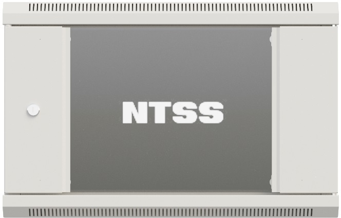 Шкаф коммутационный NTSS Премиум (NTSS-W9U6060GS-2) настенный 9U 600x600мм пер.дв.стекл 60кг серый 500мм 22кг 220град. 370мм IP20 сталь