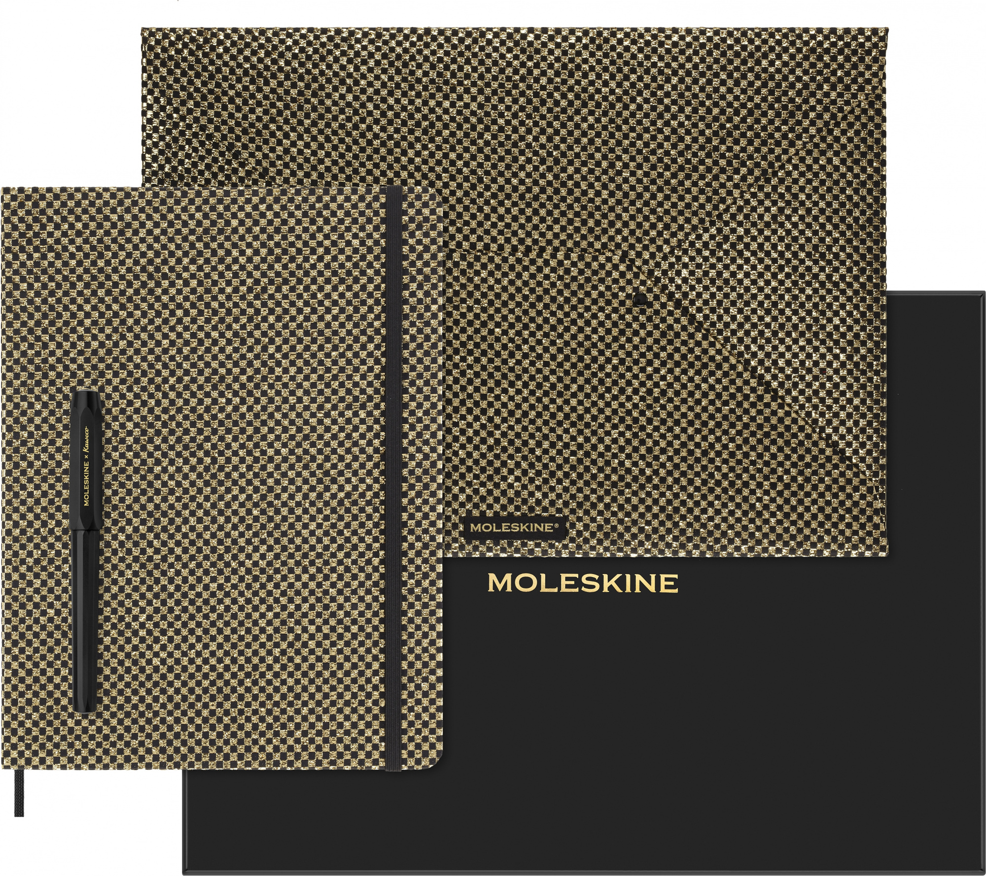 Набор Moleskine Limited Edition Prescious & Ethical Shine блокнот/ручка перьевая/папка-конверт XLarge линейка руч.:Kaweco золотистый