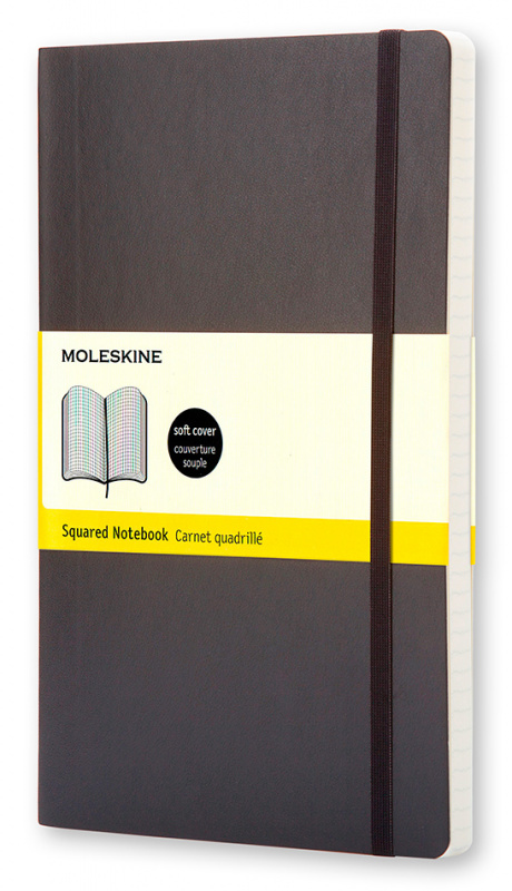 Блокнот Moleskine CLASSIC SOFT QP617 Large 130х210мм 192стр. клетка мягкая обложка черный