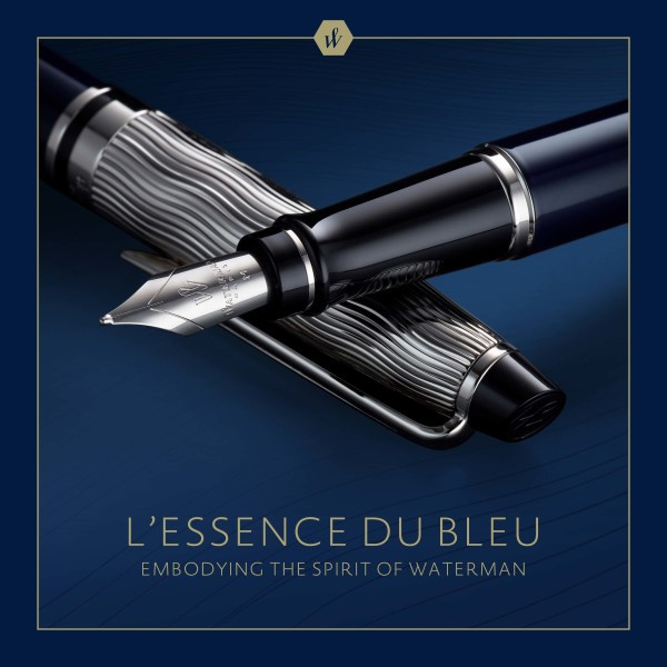 Ручка перьев. Waterman Expert L`Essence du Bleu (CW2166426) LaqBlue CT F сталь нержавеющая подар.кор.