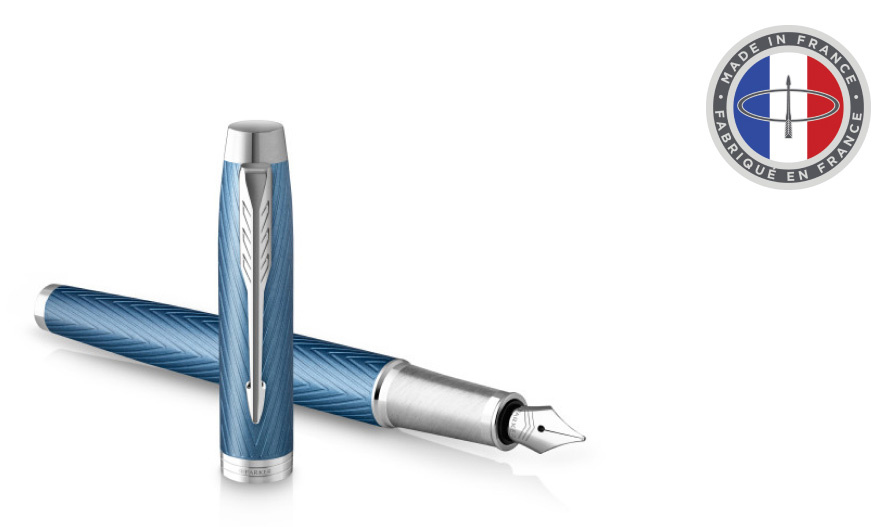 Ручка перьев. Parker IM Premium F318 (CW2143651) Blue Grey CT F сталь нержавеющая подар.кор.