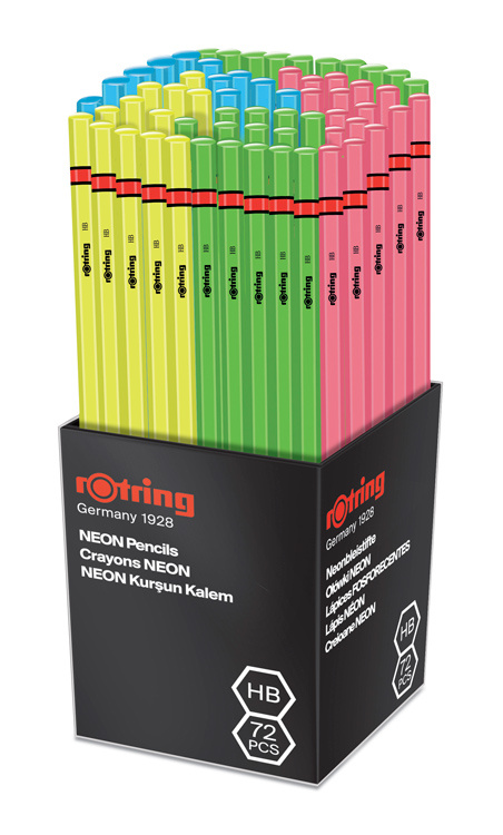 Карандаш ч/г Rotring 2090066 Neon HB шестигран. ассорти карт.кор. (1шт)