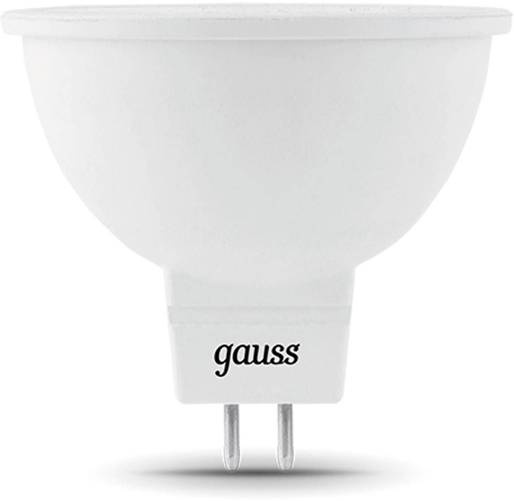 Лампа светодиодная Gauss Black 5Вт цок.:GU5.3 рефлек. 12B 4100K св.свеч.бел.нейт. MR16 (упак.:10шт) (201505205)