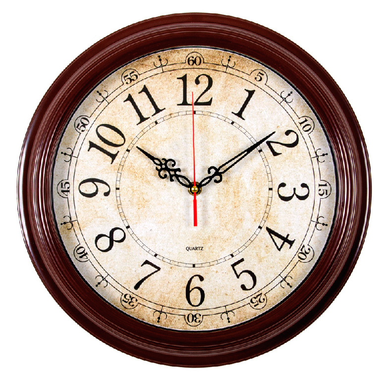 Часы настенные аналоговые Бюрократ WallC-R77P D35см коричневый (WALLC-R77P35/BROWN)