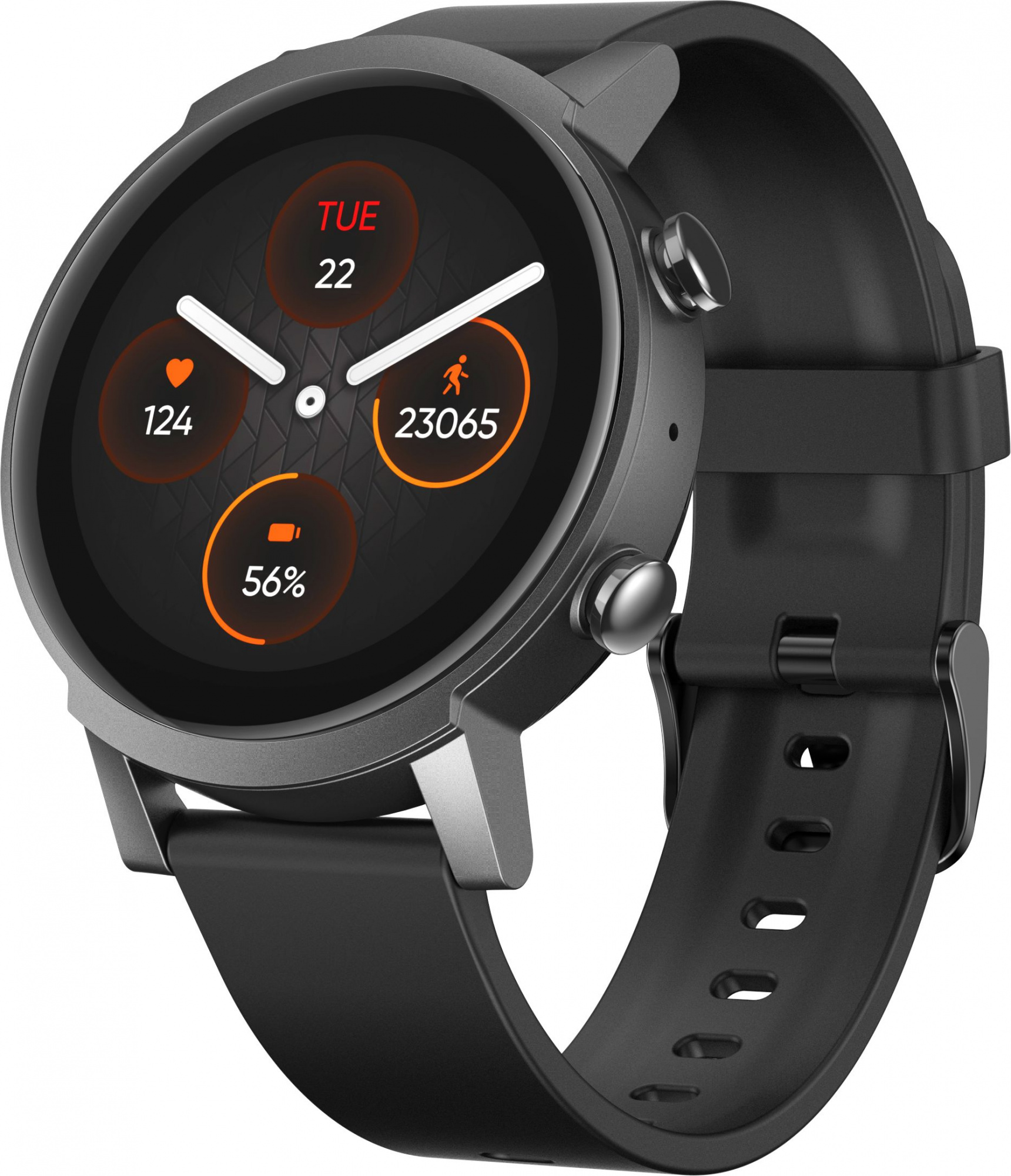Смарт-часы ARK mobvoi Ticwatch E3 0.727мм 1.3" TFT корп.черный рем.черный разм.брасл.:22мм (P1034000400A)