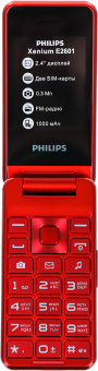 Мобильный телефон Philips E2601 Xenium красный раскладной 2Sim 2.4" 240x320 Nucleus 0.3Mpix GSM900/1800 FM microSD max32Gb - купить недорого с доставкой в интернет-магазине